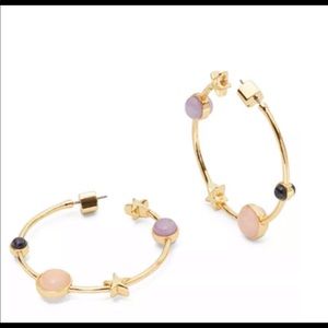 Kate Spade Star & Stone Gold Hoop Earring